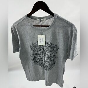 Balmain Gray Graphic T-Shirt for Men